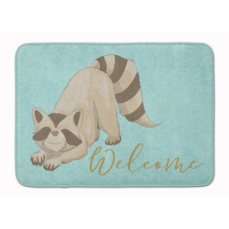 Carolines Treasures Raccoon Welcome Machine Washable Memory Foam Mat BB8560RUG